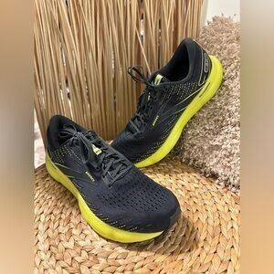 UEC BROOKS MEN’S Glycerin Black & Neon Running Shoes Sneakers Size 14